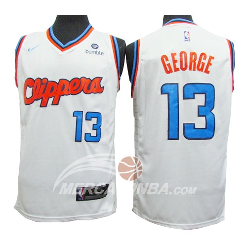 Maglia Los Angeles Clippers Paul George 2019-20 Bianco